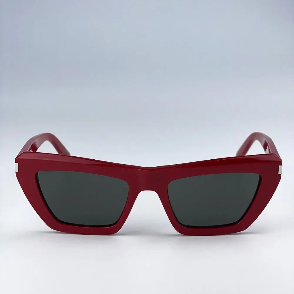 NEW Saint Laurent SL467 003 Red Grey Cat Eye Women Sunglasses